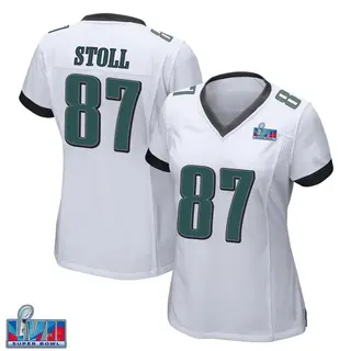 Philadelphia Eagles Women's Jack Stoll Game Super Bowl LVII Patch Jersey - White