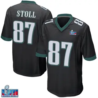 Philadelphia Eagles Youth Jack Stoll Game Alternate Super Bowl LVII Patch Jersey - Black