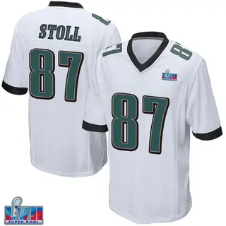 Philadelphia Eagles Youth Jack Stoll Game Super Bowl LVII Patch Jersey - White