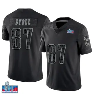 Philadelphia Eagles Youth Jack Stoll Limited Reflective Super Bowl LVII Patch Jersey - Black